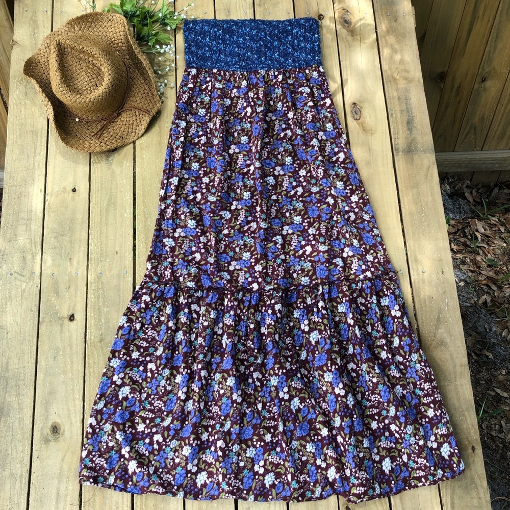 Fin & flirt Maxi dress floral strapless size M